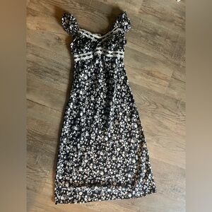 Inspired Hearts Black and White Floral Dress